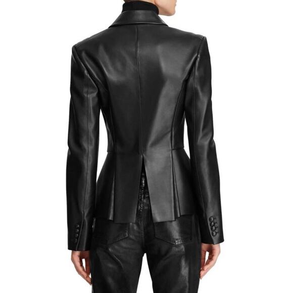 Ralph Lauren Collection Purple Label Black Leather Jacket Tailcoat Tuxedo $3490 - Picture 7 of 16